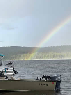 Rainbow on the lake.